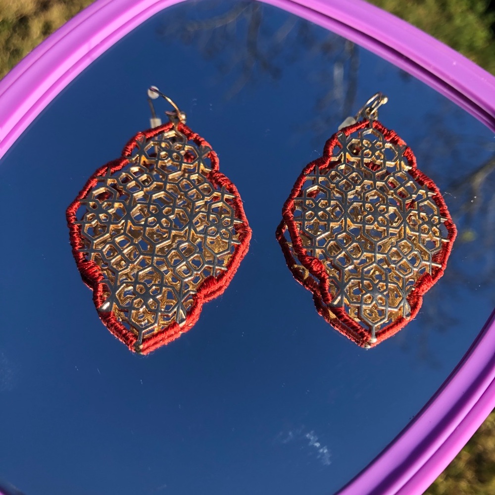 Gold dangling earrings